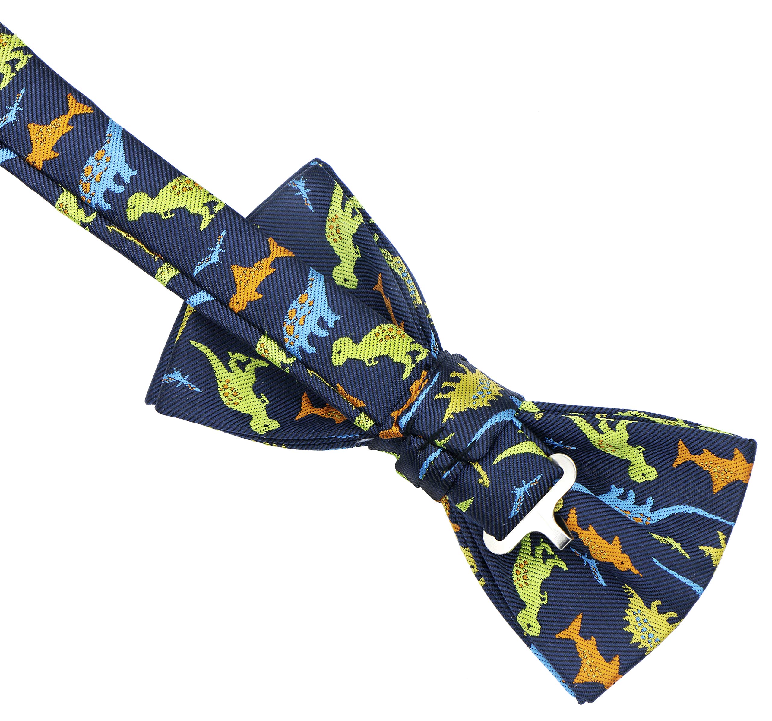 OCIA Boys Dinosaur Sharks Pattern Pre-Tied Bowtie Kids Adjustable Bow Tie - Image 4