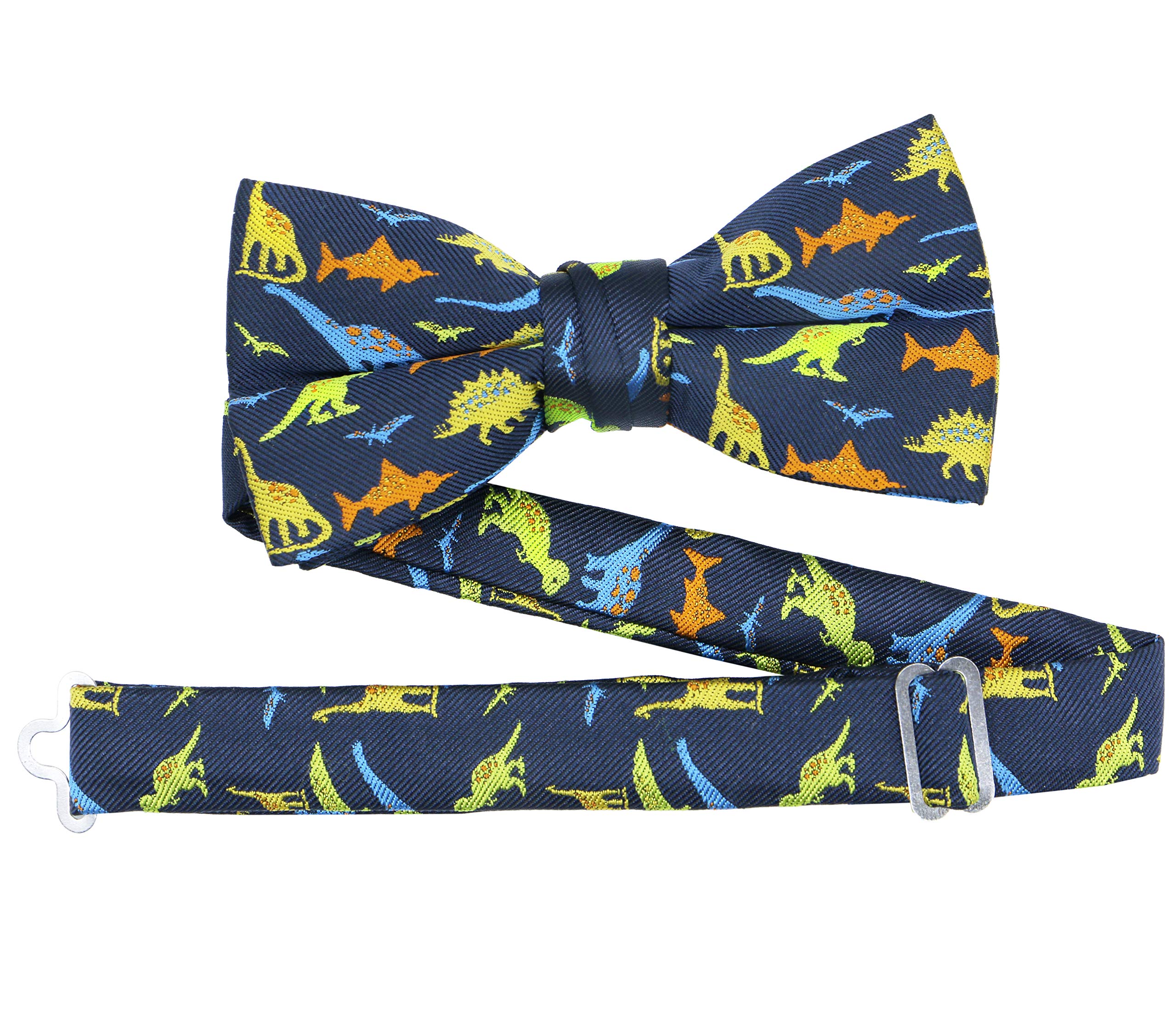 OCIA Boys Dinosaur Sharks Pattern Pre-Tied Bowtie Kids Adjustable Bow Tie - Image 5