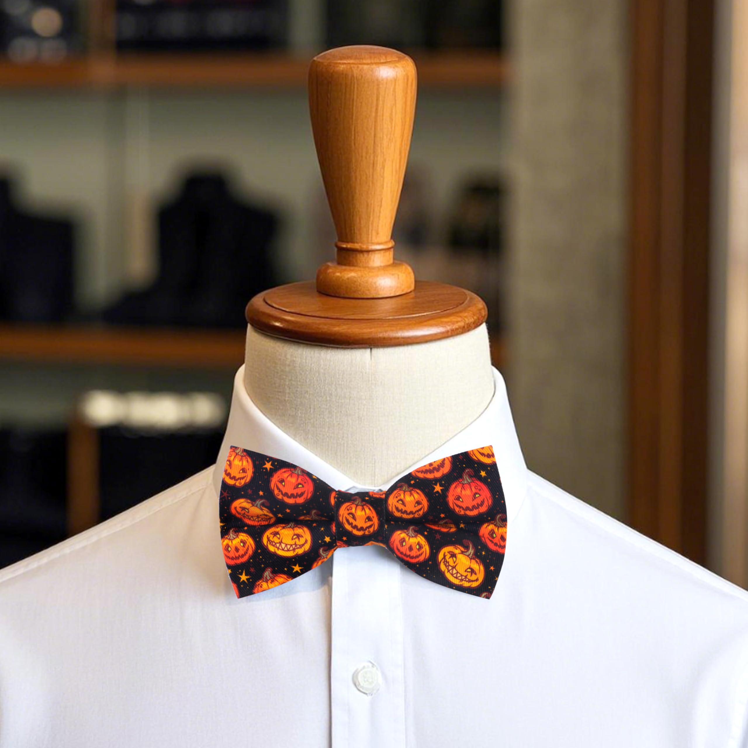 OCIA Cotton Festival Pattern Printed Bow Tie Adjustable Pre-tied Bowtie for Mens - Image 3