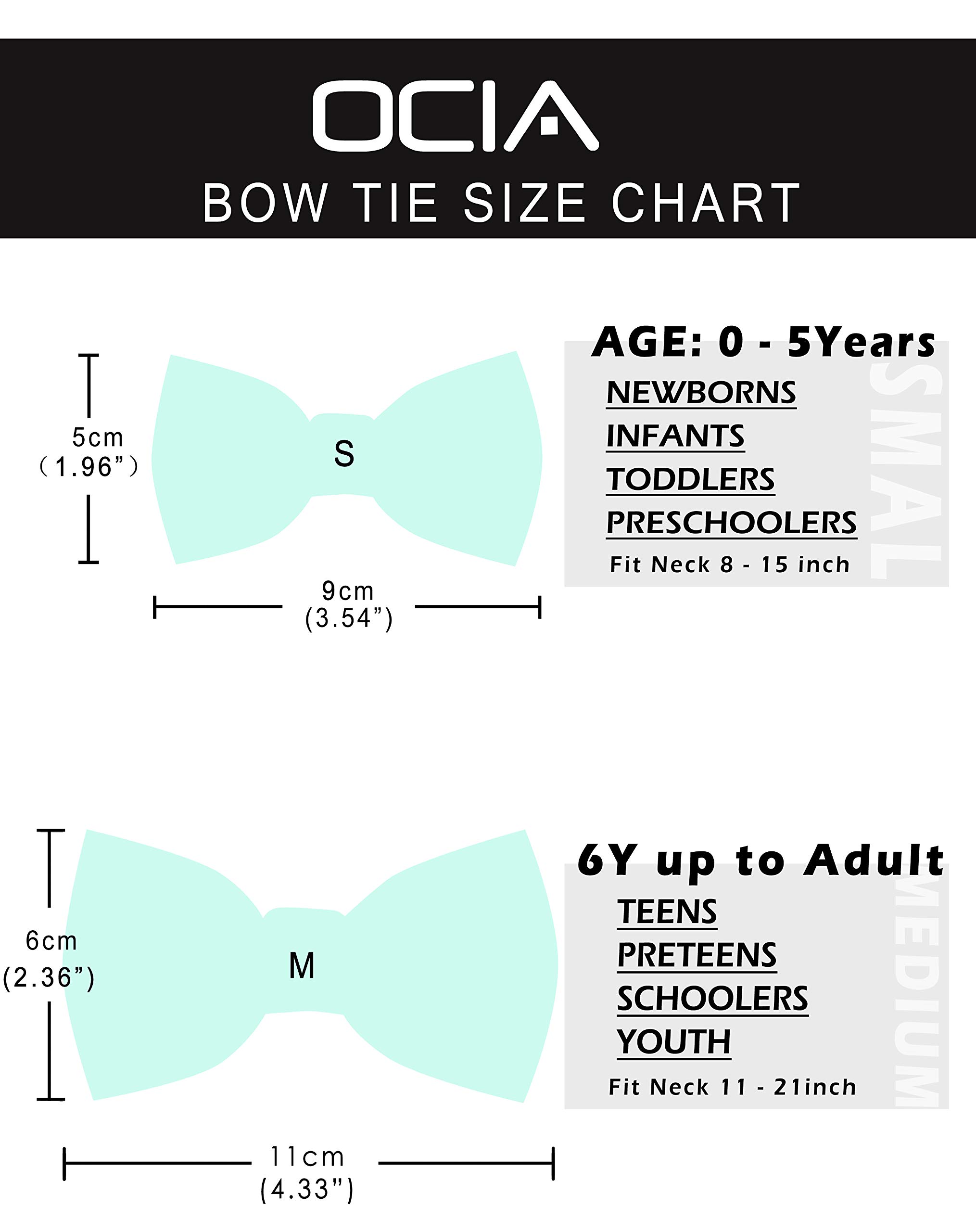 OCIA Cotton Pattern Printed Bow Tie Pre-tied Adjustable Bowtie for Mens & Boys - Image 5