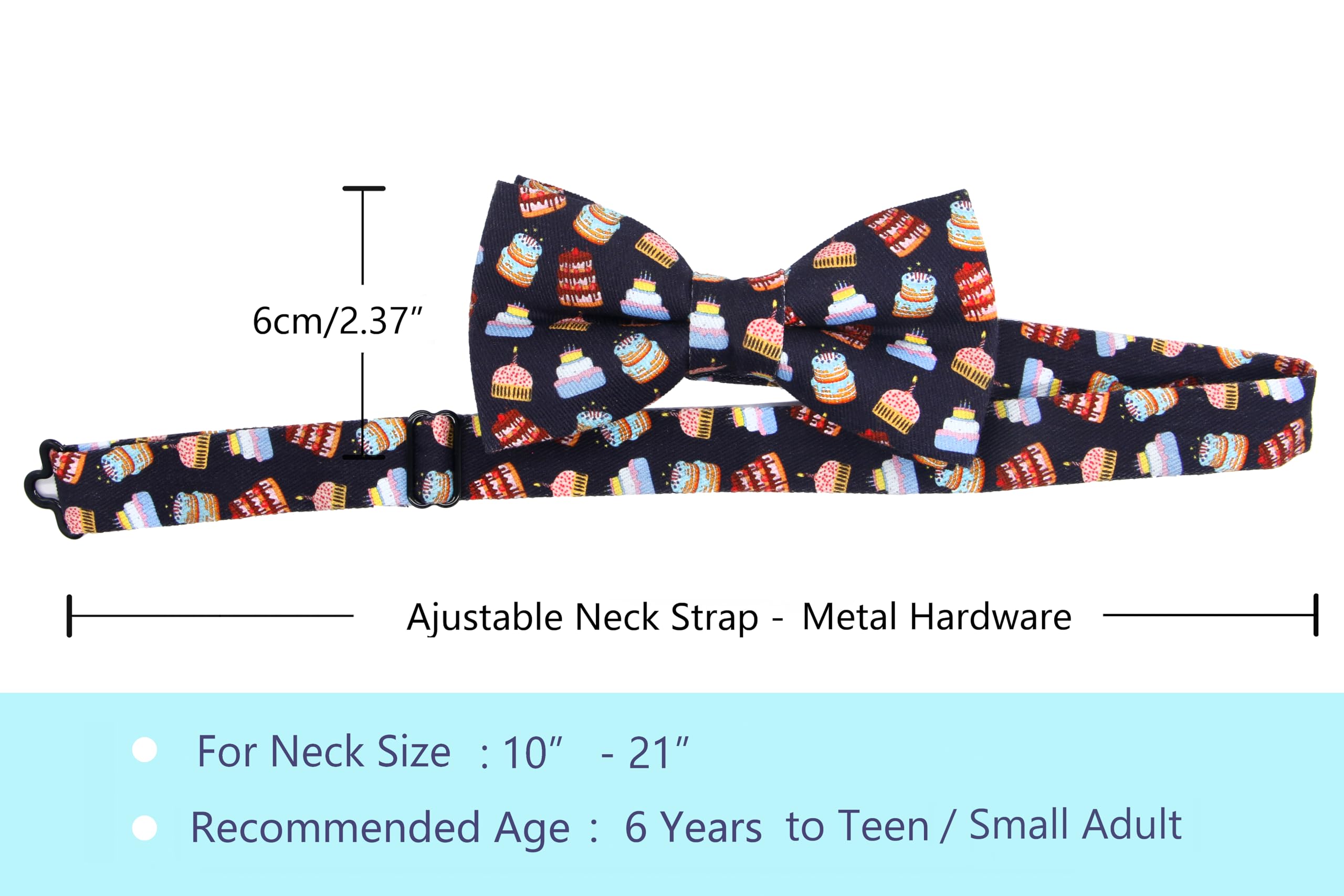 OCIA Cute Pattern Pre-tied Bow Tie Adjustable Bowties for Adult & Children - Image 3