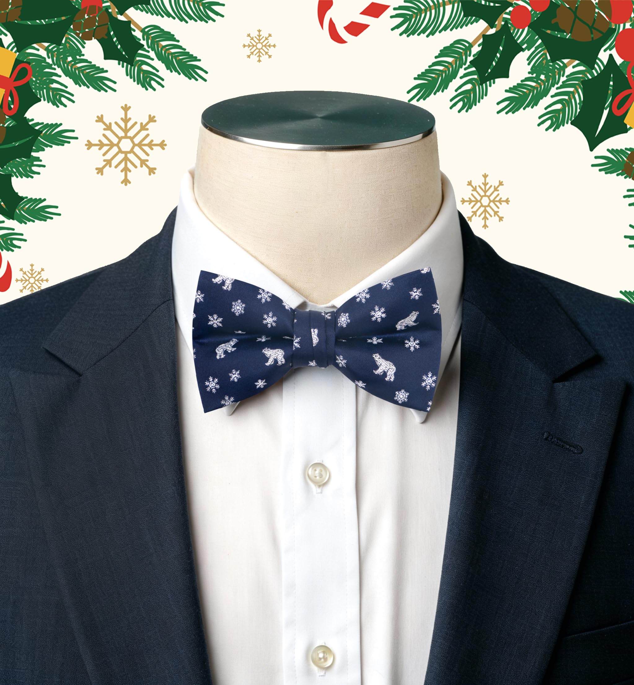 OCIA Holiday Pre-Tied Bowtie Christmas Halloween Festival Pattern Bow Tie for Men Boys - Image 5