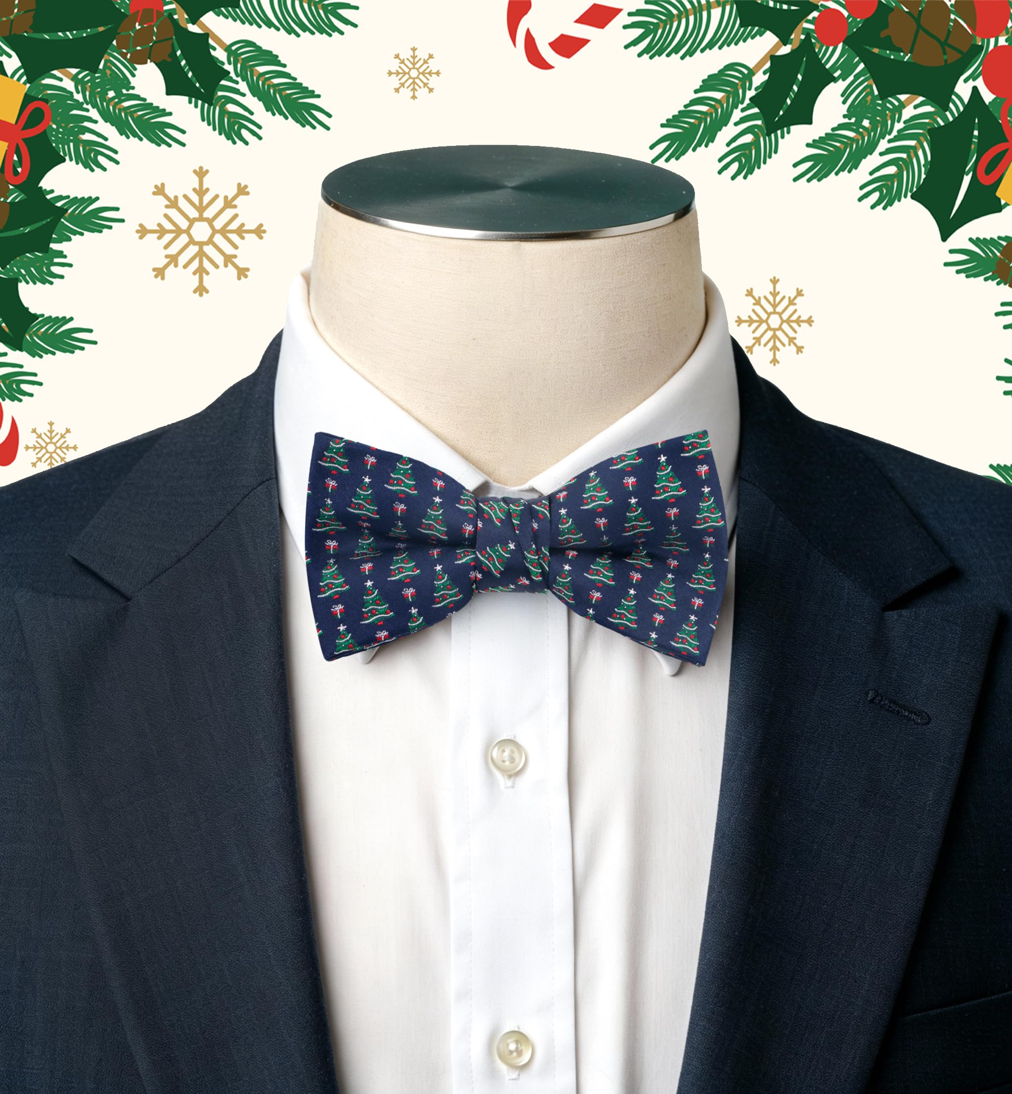 OCIA Holiday Pre-Tied Bowtie Christmas Halloween Festival Pattern Bow Tie for Men Boys - Image 5